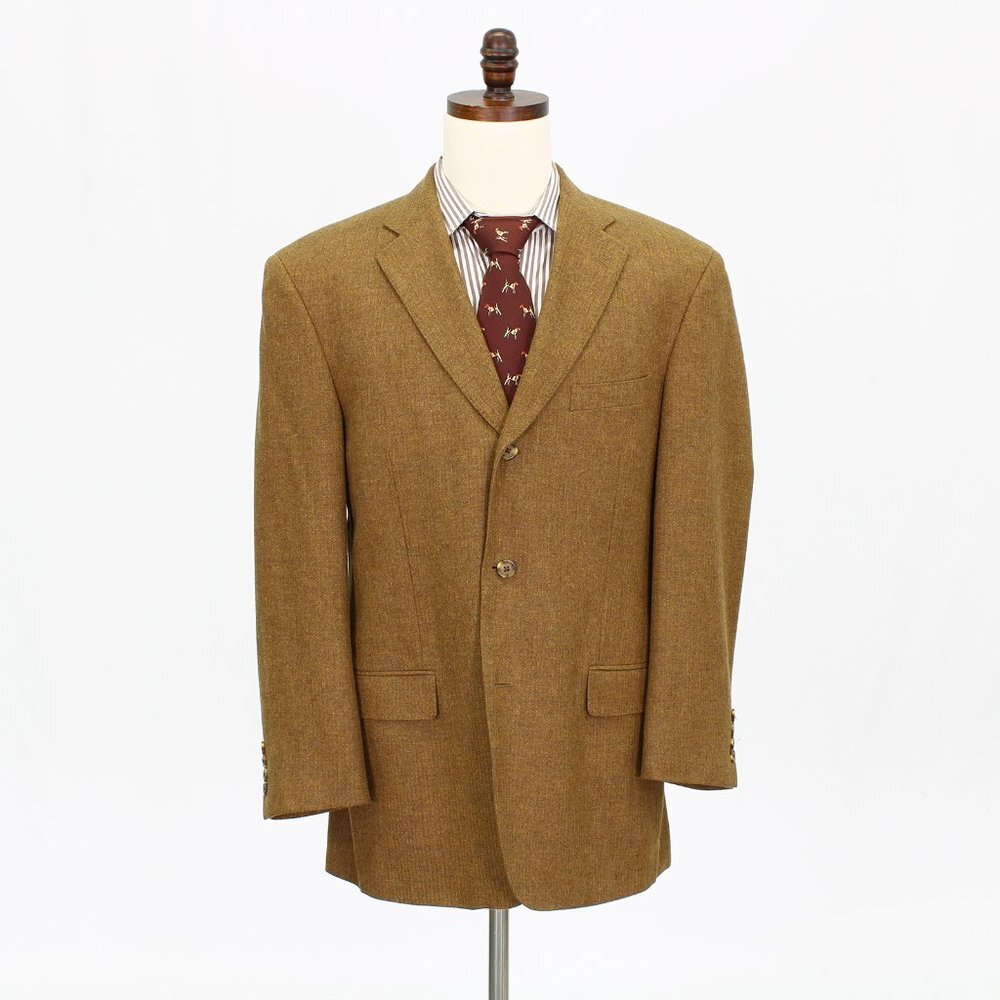 Ibiza 42R Brown Solid 3-Button Sport Coat Blazer Jacket B967